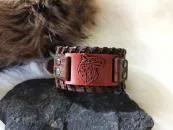 Fenriswolf bracelet made on leather